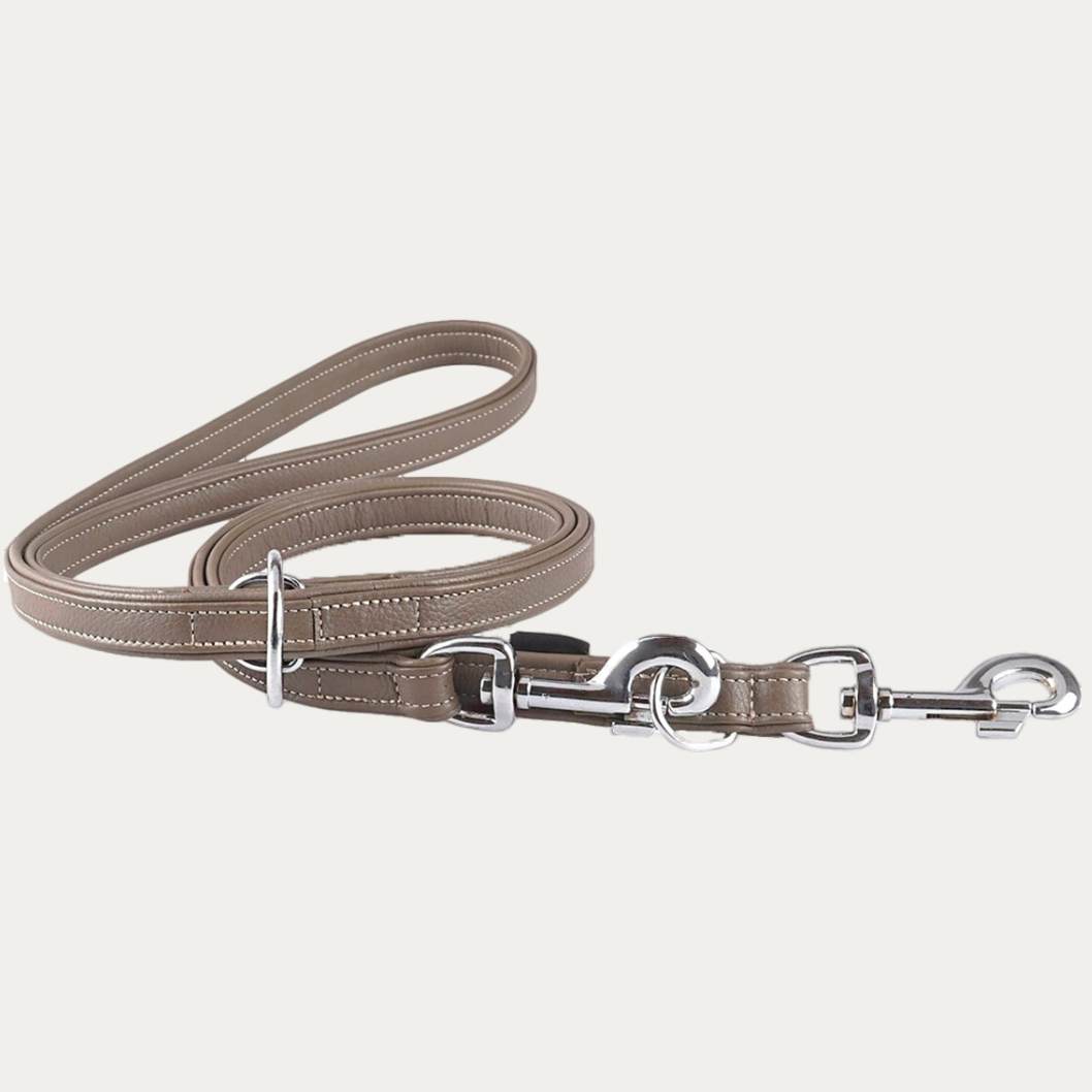 Laisse en cuir beige