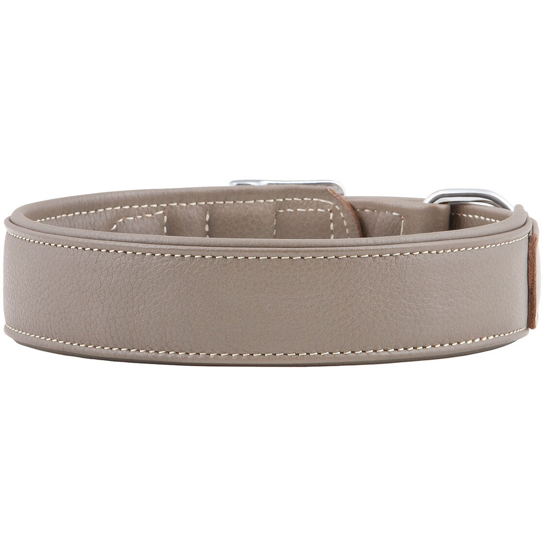 collier en cuir beige de dos